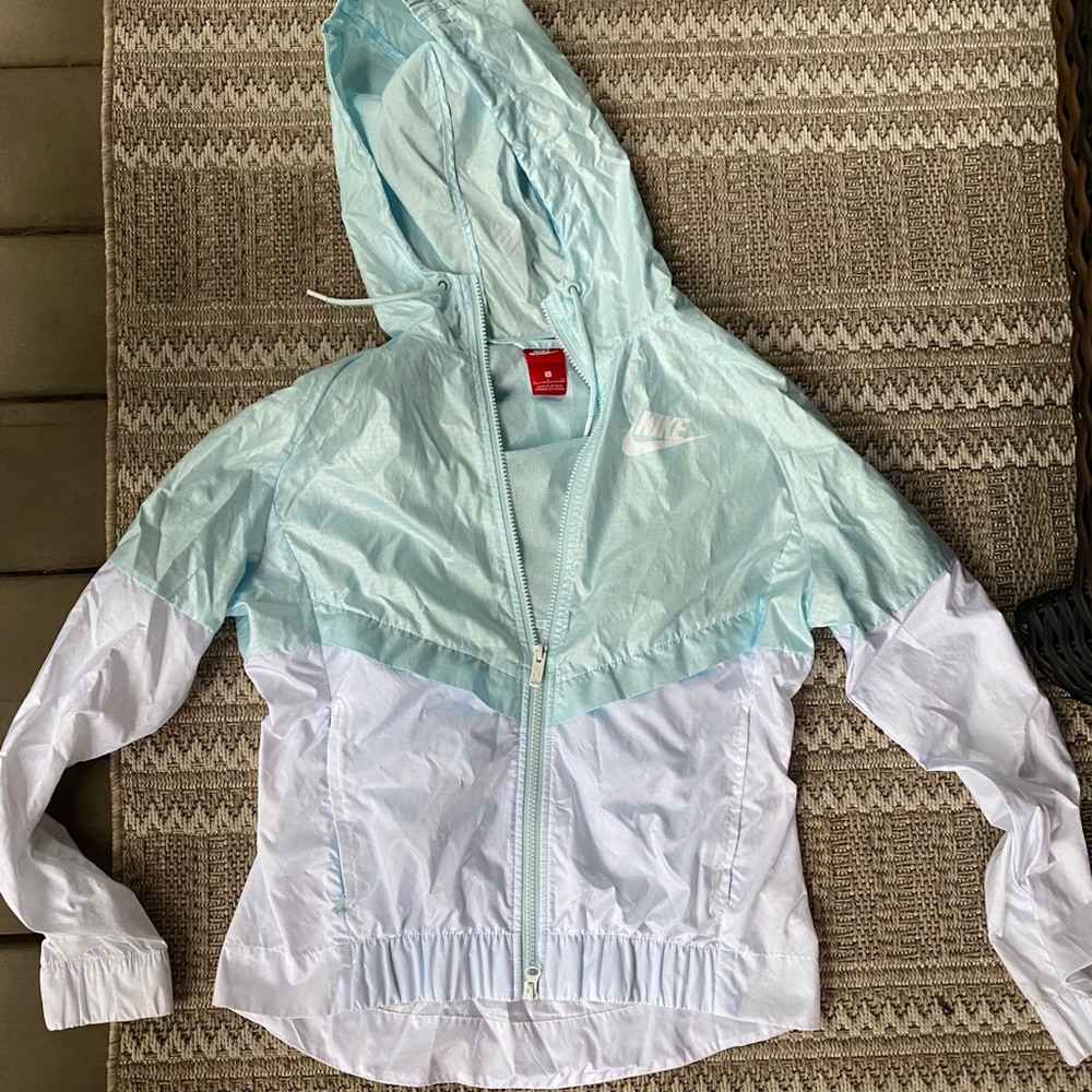 Nike Blue and White Windbreaker
